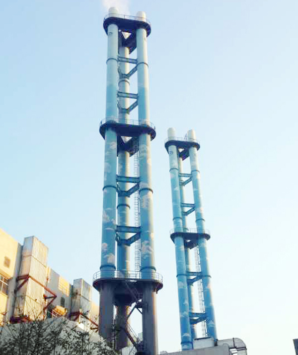 北辰供熱廠(chǎng)07鋼制煙囪安裝